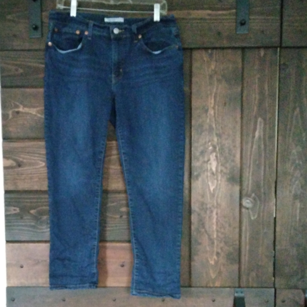 Levi's Women's Boyfriend Jeans in Dark Blue